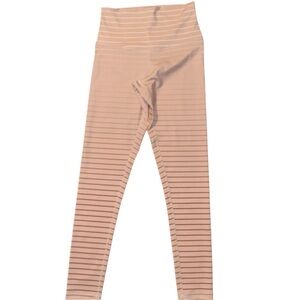 DYI Signature Tights High Waisted Ombré Pink & White Striped Leggings Yoga S